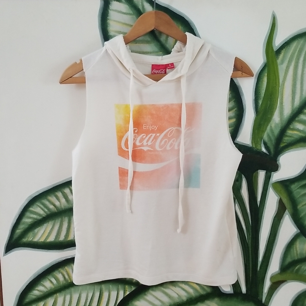 Juniors Coca Cola Sleeveless Graphic Hoodie